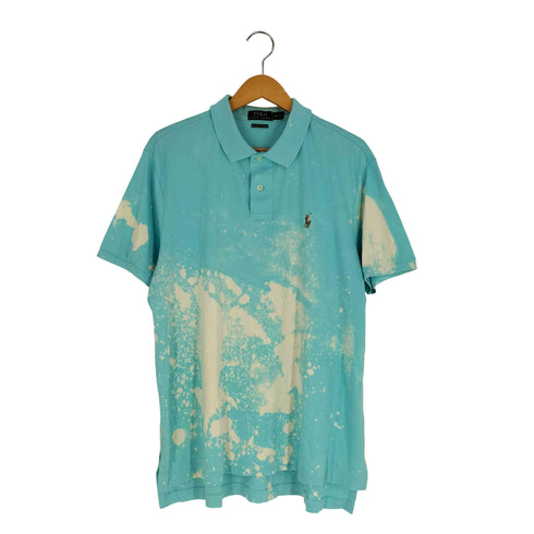 ポロラルフローレン POLO RALPH LAUREN PIMA SOFT TOUCH ブリーチプリント ポロシャツ メンズ import:XL